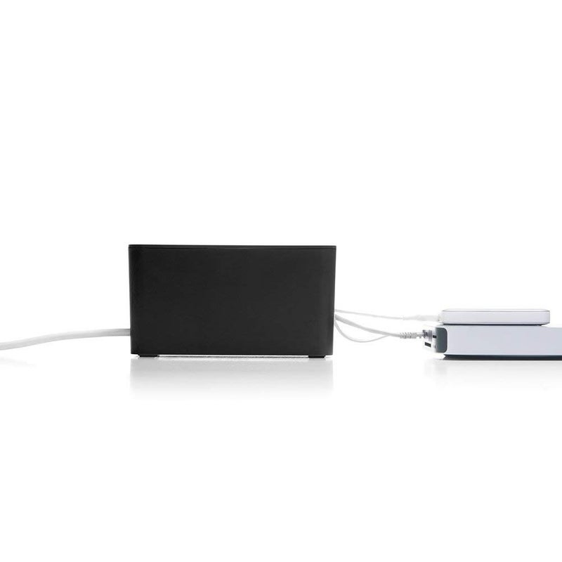 Bluelounge CableBox Mini Cable Management with Small Surge Protector, Black (CBM-BL) - Image 2